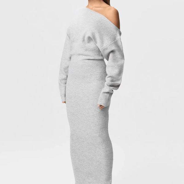 The Off-Shoulder Knit Column Dress