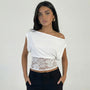 Lace Contour One-Shoulder Top